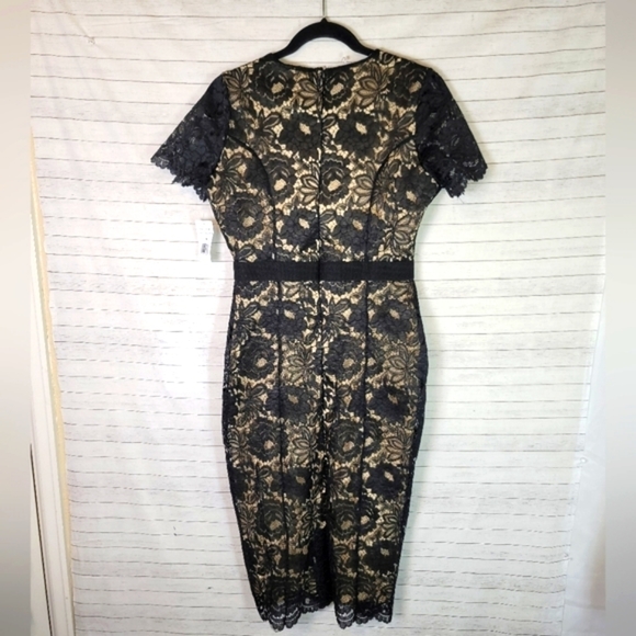 Alexia Admor Black and Gold Lace Midi Dress - Picture 10 of 13